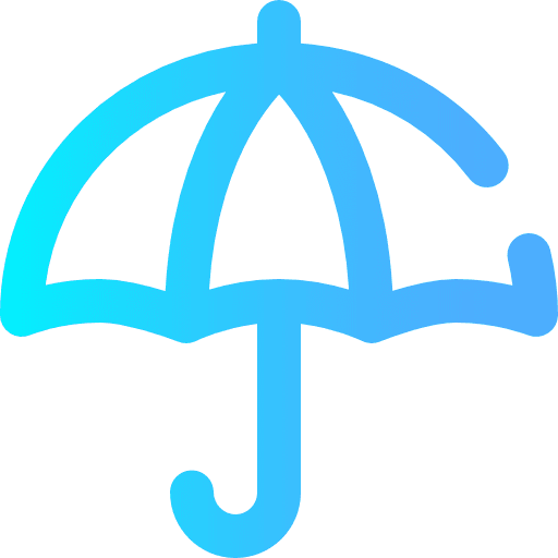 Umbrella rain tools and utensils protection icon