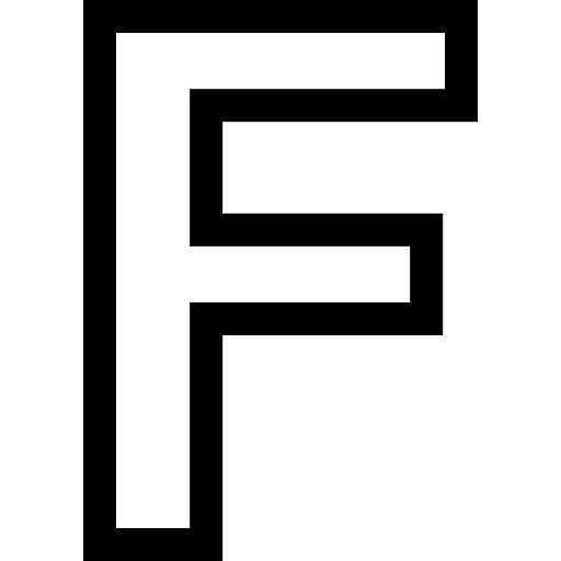 F shapes and symbols f latin icon