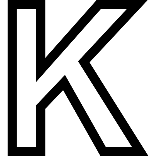K alphabet letter k signaling icon