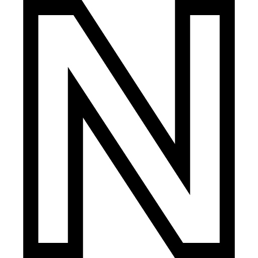 N signaling latin alphabet icon N signaling latin alphabet icon