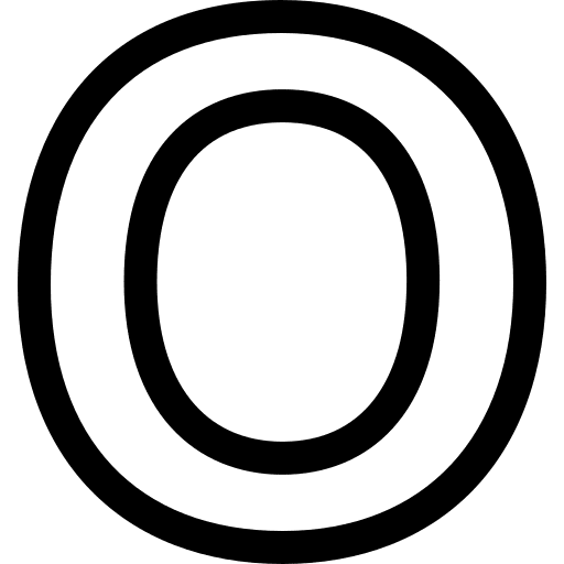 O typographical signaling latin icon O typographical signaling latin icon