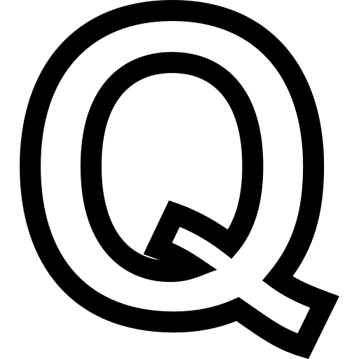 Q q shapes and symbols typographical icon Q q shapes and symbols typographical icon
