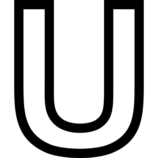 U vowel letter u typographical icon U vowel letter u typographical icon