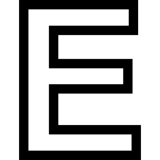 E latin abecedary letter e icon E latin abecedary letter e icon