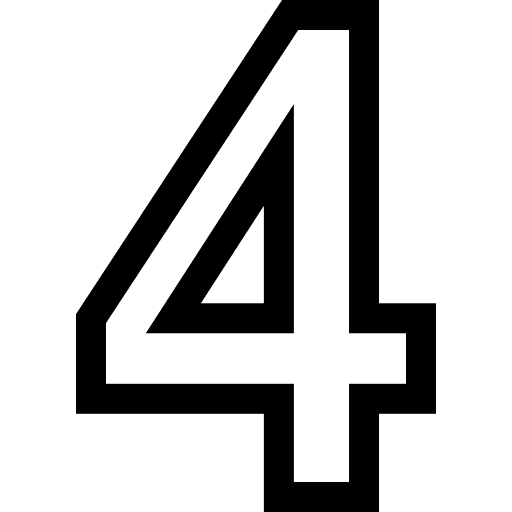 Four number shapes and symbols character icon Four number shapes and symbols character icon