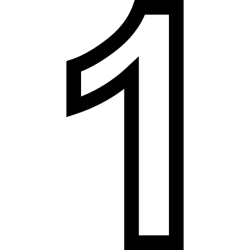One character number 1 symbol icon One character number 1 symbol icon