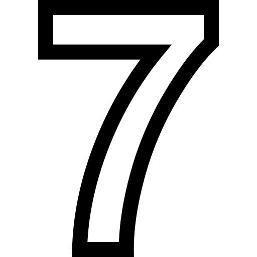 Seven math character mathematics symbol icon Seven math character mathematics symbol icon