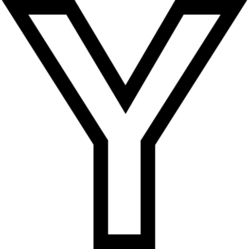 Y typographical letter y signaling icon Y typographical letter y signaling icon