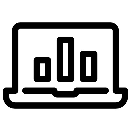 Laptop computing technology stats icon