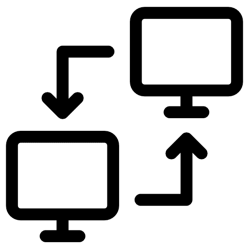 Laptop computing networking transfer icon