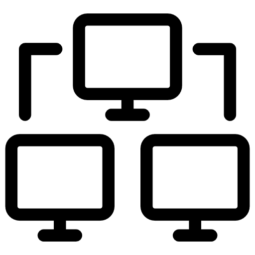 Networking multimedia monitors technology icon