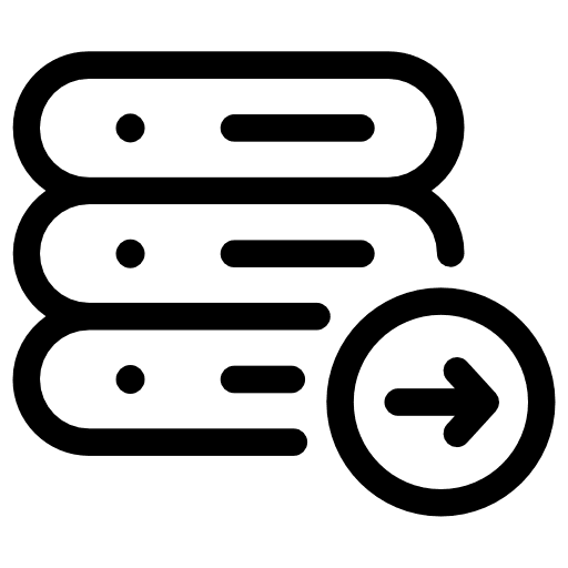 Database multimedia storage hosting icon