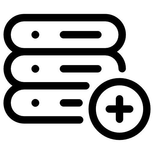 Database servers multimedia technology icon