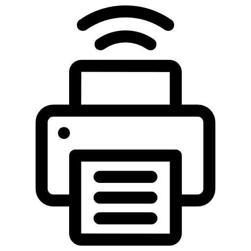 Printer wireless paper print icon