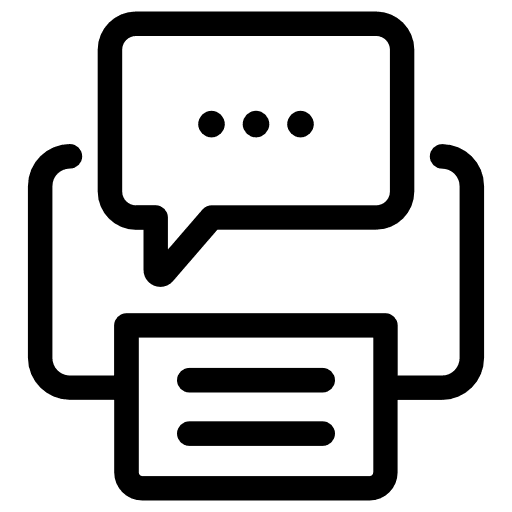 Printer speech bubble tools and utensils print icon