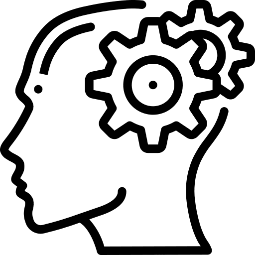 Thinking brain emotion mind icon