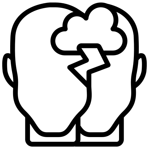 Conflict emotion psychology thinking icon