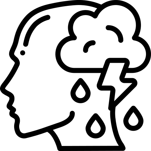 Depression trauma thinking psychology icon