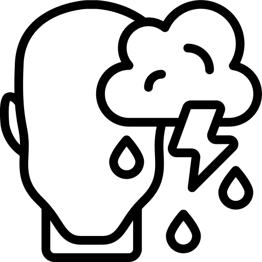 Depression psychology emotion thinking icon