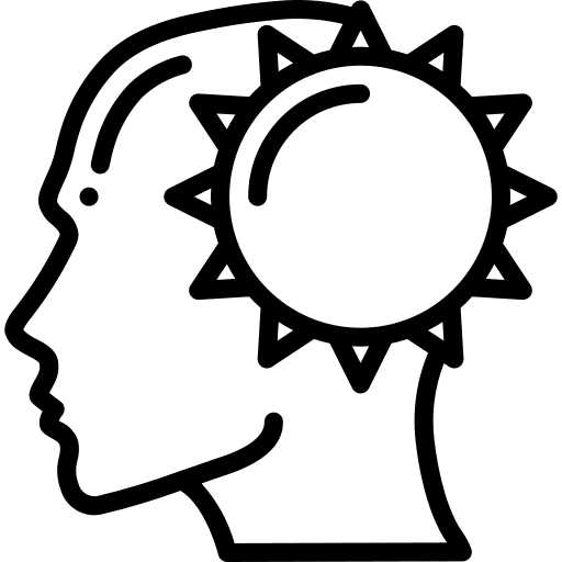 Happy intelligence thinking user icon