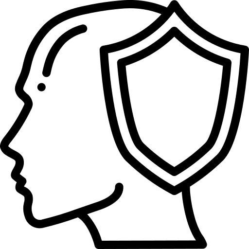 Shield intelligence psychology mind icon