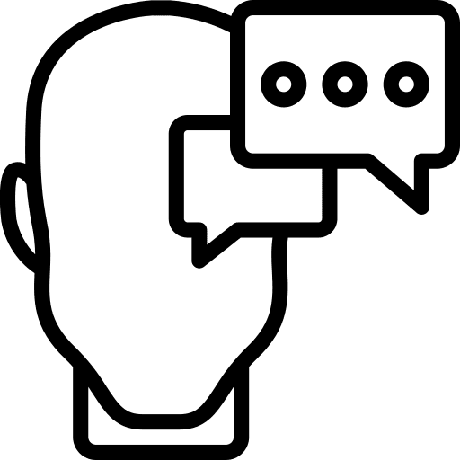 Dialogue mind thinking user icon