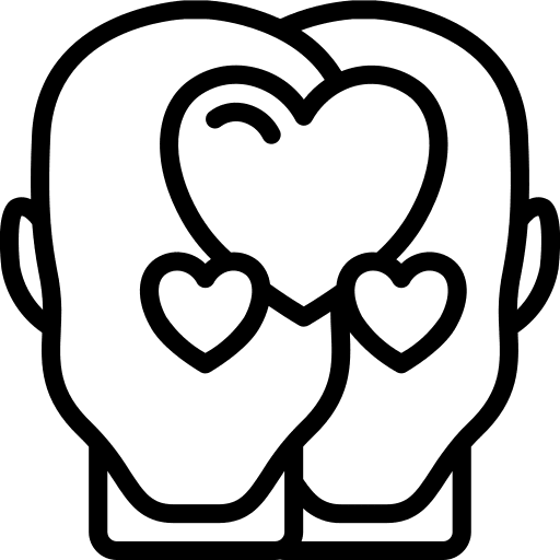 In love thinking in love emotion icon