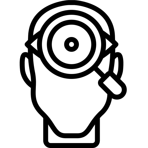 Observation mind thinking user icon