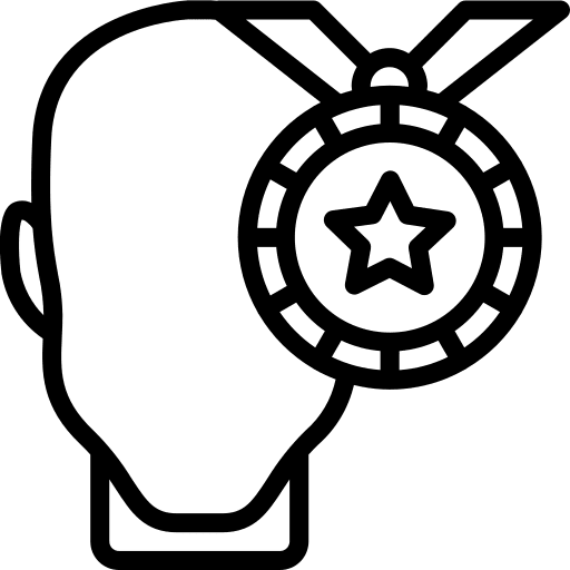 Triumph thinking intelligence user icon