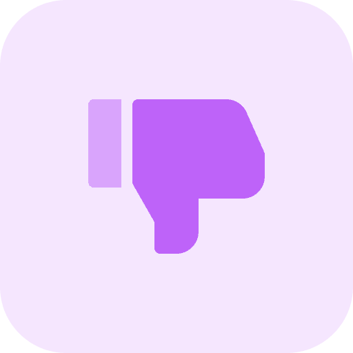 Dislike thumb down network against icon