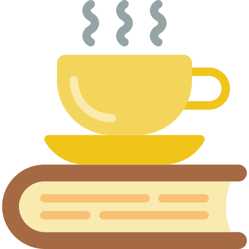 Book coffee literature library icon