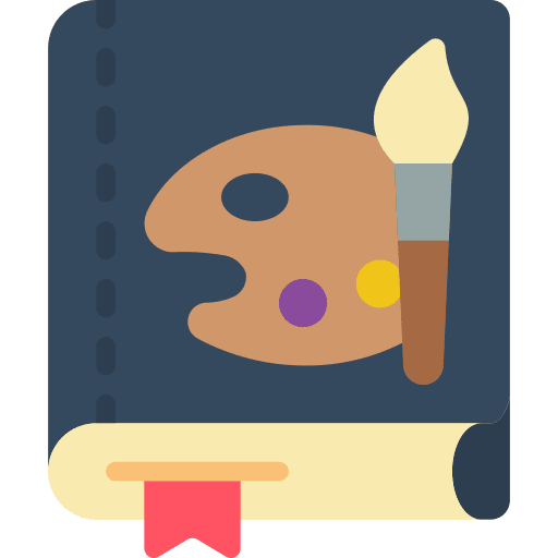 Book reading library art icon