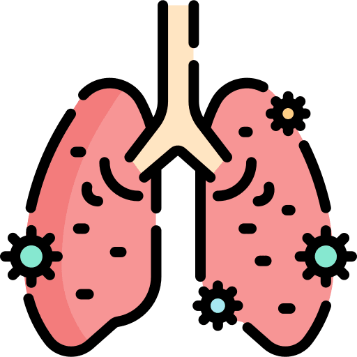 Infected infected pneumonia internal organ icon