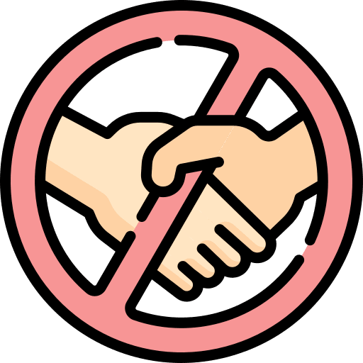 No handshake hands and gestures no handshake covid 19 icon