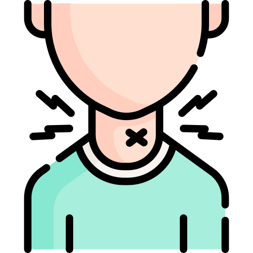 Sore throat cold fever medical icon