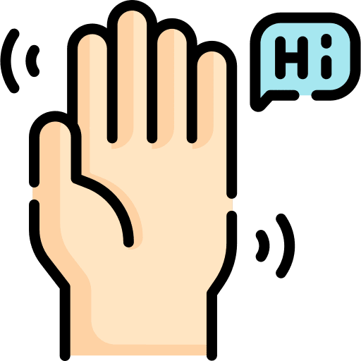 Waving hand waving hand hello hand icon