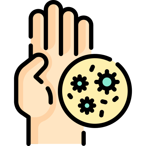 Infected science healthcare and medical hand icon
