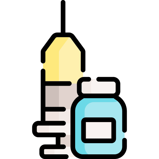 Vaccine healthcare and medical insulin syringe icon
