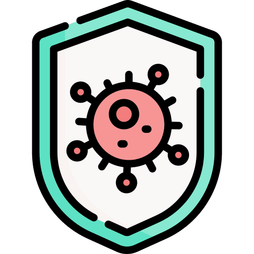 Protected coronavirus biology healthcare and medical icon