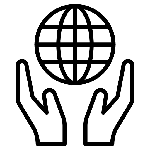 Globe worldwide networking hand icon Globe worldwide networking hand icon