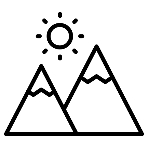 Mountains nature sun landscape icon Mountains nature sun landscape icon