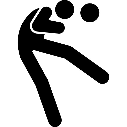 Football player using head to hit ball head hitting head hit football player icon