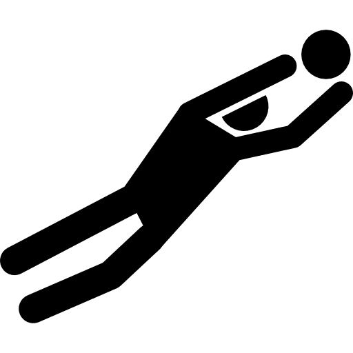 Football player with the ball in hands men playing hands icon