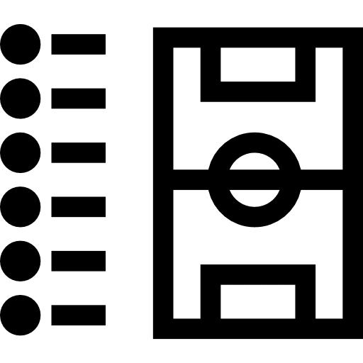 Football list and field outline sport field sportive icon