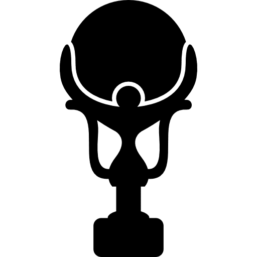 Football award with white details trophy recognition sports icon