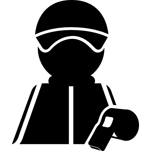 Football referee with whistle whistle football sports referee icon