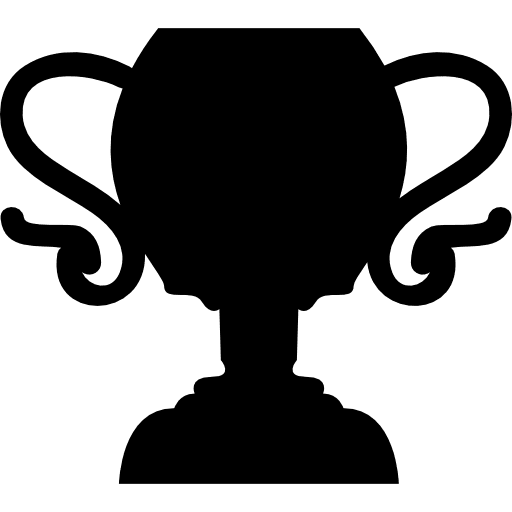 Football trophy black sportive cup icon