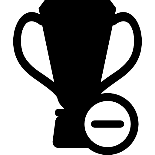 Football trophy with minus sign trophy football minus icon