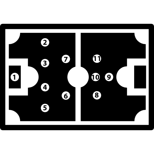 Football game top view field top view soccer icon