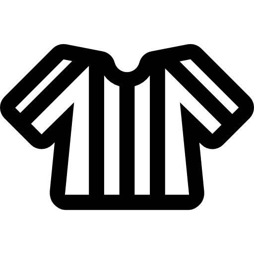 Football line referee t shirt with stripes sports football t shirt icon